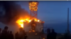 Screenshot of a YouTube video showing a fire at the Church of the Kazan Icon of the Mother of God in Ilyinka, Russia, uploaded on January 22, 2013. Russia's U.K. Embassy and others claimed the video showed a church that had recently been burned down in Ukraine. 