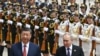 Russia's President Vladimir Putin and China's President Xi Jinping attend an official welcoming ceremony in front of the Great Hall of the People in Tiananmen Square in Beijing on May 16, 2024. ( Sergei Bobylyov/Sputnik/viaAFP)
