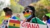 Wilhemina Nyarko attends a rally against a controversial bill being proposed in Ghana's parliament that would make identifying as LGBTQ+ or an ally a criminal offense punishable by up to 10 years in prison in New York on October 11, 2021. (Emily Leshner/AP)