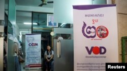 The office of the local media outlet Voice of Democracy (VOD) is seen after Prime Minister Hun Sen revoked its operating license in Phnom Penh on February 13, 2023. (Cindy Liu/Reuters)