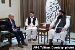 U.N. Special Rapporteur Richard Bennett meets Taliban authorities. (Taliban/Handout)