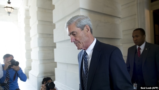 U.S. -- F ormer FBI Director Robert Mueller, special counsel on the Russian investigation, leaves following a meeting with members of the U.S. Senate Judiciary Committee at the US Capitol in Washington, June 21, 2017.