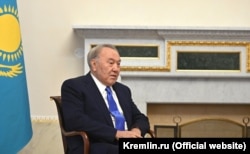 Former President of Kazakhstan Nursultan Nazarbayev at a meeting with Russian President Vladimir Putin. Petersburg, December, 28 2021.