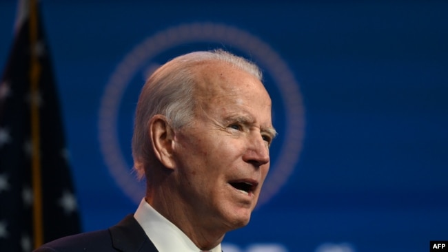 U.S. – President-elect Joe Biden speaks during a press conference at The Queen in Wilmington, Delaware on November 16, 2020.