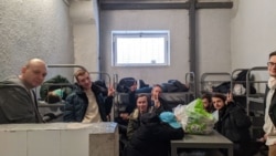 View of a cell in Sakhorovo detention facility near Moscow, Russia, where demonstrators were held for taking part in Feb. 2, 2021 protest against sentencing of opposition leader Alexey Navalny.