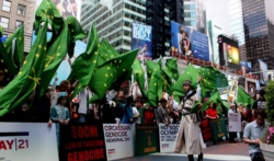 Members of the Circassian diaspora in the United States rally in New York City on May 21, 2014. Photo by the Circassian Cultural Institute, New Jersey.