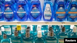 Crest, Safeway brand and Listerine mouthwashes are seen at the Safeway store in Wheaton, Maryland February 13, 2015. REUTERS/Gary Cameron