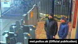 U.K. -- Metropolitan Police statement -- Novichok -- suspects Aleksander Petrov and Ruslan Boshirov at 16.11 on Saturday, 3 March at Salisbury train station about to catch a train back to London.