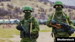 Russian soldiers in Perevalne, Crimea, March 4, 2014.