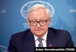 RUSSIA -- Russian Deputy Foreign Minister Sergei Ryabkov holds a press conference on the 1987 Intermediate-Range Nuclear Forces (INF) treaty in Moscow, August 5, 2019