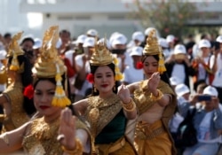 Apsara dancers perform on International Human Rights Day in Phnom Penh, Cambodia, on Dec. 10, 2019.