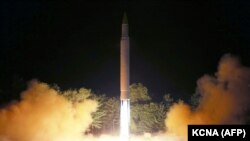 NORTH KOREA -- North Korea's intercontinental ballistic missile (ICBM), Hwasong-14 is launched at an undisclosed place, photo released by the government July 28, 2017.
