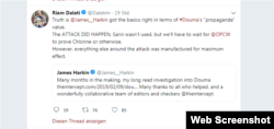 A tweet on the Douma chemical attack omitted by the Russian Embassy's tweet