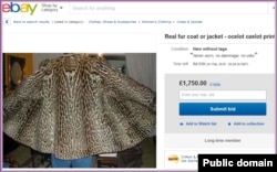 Maria Zakharova's Leopard-Pattern Fur Coat: Genuine Ocelot coat sold on Ebay (Screenshot)