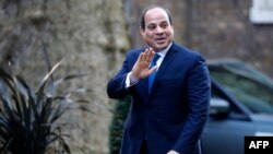 UNITED KINGDOM – President of Egypt Abdel Fattah el-Sisi in 10 Downing Street in central London on January 21, 2020.