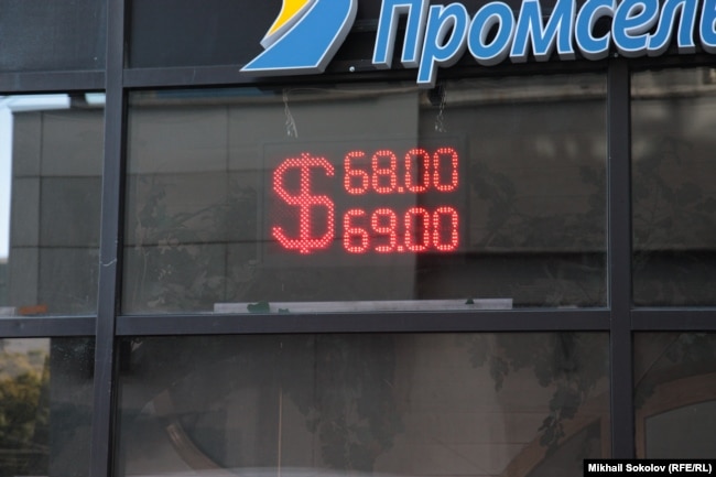 RUSSIA -- Current exchange rates for the US dollar against the Russian ruble; 13 September, 2018