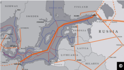 The route of Nord Stream natural gas pipeline (Image Gazprom)