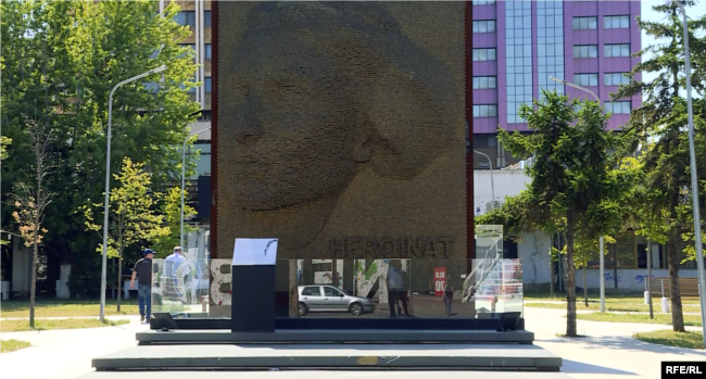 Kosovo - Memorial "Heroine" in the center of Pristina indicates that women who during the war were victims of sexual violence, are heroines of Kosovo. July 12, 2019.