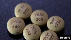 Tablets of Avigan (generic name: Favipiravir), a drug approved as an anti-influenza drug in Japan and developed by drug maker Toyama Chemical Co