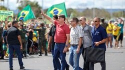 BRAZIL – President Jair Bolsonaro in a protest against quarantine and social distancing measures amid the coronavirus disease outbreak, in Brasilia, on April 19, 2020.