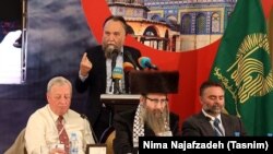 Iran -- Russian political analyst Aleksandr Dugin speaking in the sixth "New Horizon" seminar in Mashhad, on May 12, 2018.