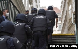 Policemen patrol in Vienna on November 3, 2020, one day after a shooting at multiple locations across central Vienna.