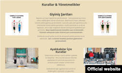 Turkey, Istanbul -- A screenshot of the Suleymaniye mosque's website guidance for visitors.