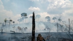 BRAZIL – A Brazilian soldier puts out fires at the Nova Fronteira region in Novo Progresso, Brazil, on Tuesday, September 3, 2019.