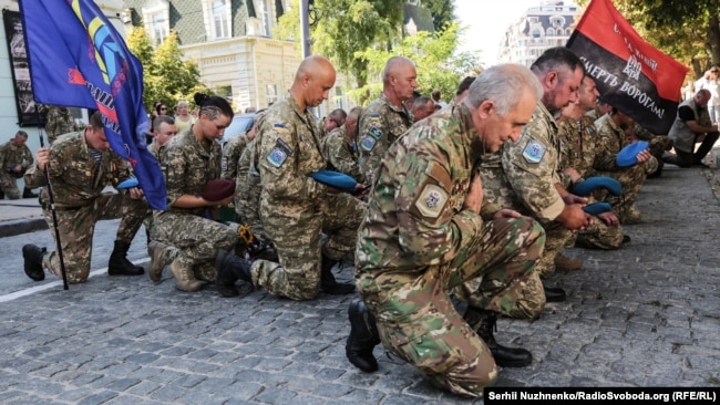 UKRAINE – Near the Wall of Memory of the Fallen for Ukraine in the Donbas war. Kyiv, August 24, 2019.