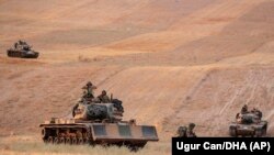SYRIA -- Turkish forces advance towards Manbij, October 14, 2019
