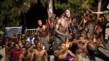 African migrants after crossing the border from Morocco to Spain's North African enclave of Ceuta, August 7, 2017. (Jesus Moron/Reuters)