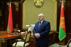 Belarusian President Aleksander Lukashenko attends a meeting with top officials in Minsk, Belarus on January 26, 2021.