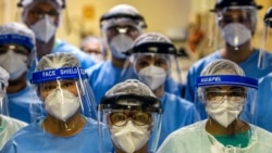 A group of doctors at the Intensive Care Unit of the Hospital de Clinicas in Porto Alegre, Brazil, on April 15, 2020.