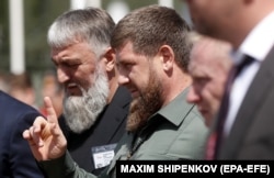 RUSSIA -- Chechen regional leader Ramzan Kadyrov attends the opening ceremony of the Army 2019 International Military Technical Forum in Patriot Park in Alabino, Moscow region, Russia, 25 June 2019.