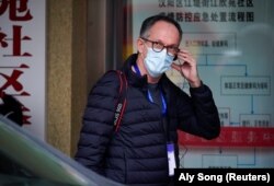 Peter Ben Embarek, a member of the World Health Organisation team tasked with investigating the origins of COVID-19, arrives at Jiang Xin Yuan Community Party People's Service Center, in Wuhan, China on Feb. 4, 2021. REUTERS/Aly Song