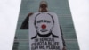A person protests against Russian President Vladimir Putin outside the United Nations, in New York City, USA, September 30, 2022. (REUTERS/Andrew Kelly)