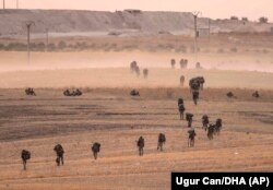 SYRIA -- Turkish forces advance towards Manbij, October 14, 2019