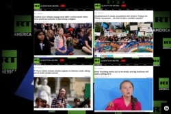 A collage of headlines showing RT’s relentlessly negative coverage of 16-year old Swedish climate activist Greta Thunberg. Experts have attributed Russia’s strong opposition to climate change action to the country’s heavy dependence on oil and gas.