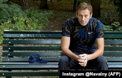 GERMANY -- Russian opposition politician Aleksei Navalny sits on a bench while posing for a picture in Berlin, in this undated image obtained from social media Sept. 23, 2020.