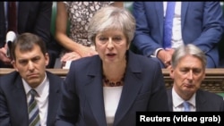 British Prime Minister Theresa May addresses Parliament, saying the Novichok poisoning was a Russian intelligence operation.