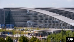 Belgium -- A view of the new NATO buildings at the NATO headquarters in Brussels, May 23, 2017 
