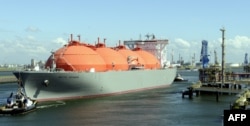 The LNG carrier "Arctic Voyager" is towed in the port of Rotterdam, The Netherlands, July 6, 2011.