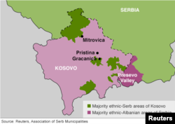 Map of the Serb and Albanian Population in Kosovo