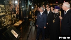 US/Armenia - Armenian President Serzh Sarkisian and Catholicos of All Armenians Garegin II visit the Holocaust Museum in Washington, 06May,2015