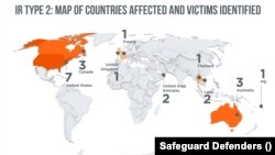 Countries to which Chinese agents were sent on illegal and secret missions to persuade "fugitives" back home. (Safeguard Defenders)