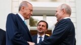 Russian President Vladimir Putin meeting with his Turkish counterpart Recep Tayyip Erdogan in Sochi on September 4, 2023. (Sergei Karpukhin/Sputnik/via AP)