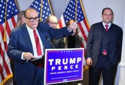WASHINGTON, D.C. – Rudolph Giuliani, the personal lawyer of President Donald Trump, speaks at a news conference about election fraud on November 19, 2020.