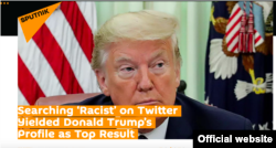 A screenshot of the Russian state-owned Sputnik news agency front page report on June 4, 2020.