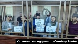 RUSSIA – Crimean political prisoners staged a rally on the anniversary of deportation in the courtroom, Rostov-on-Don, 18 May 2020.