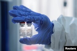 A handout photo provided by the Russian Direct Investment Fund (RDIF) shows samples of a vaccine against the coronavirus disease (COVID-19) developed by the Gamaleya Research Institute of Epidemiology and Microbiology, in Moscow, Russia August 6, 2020.